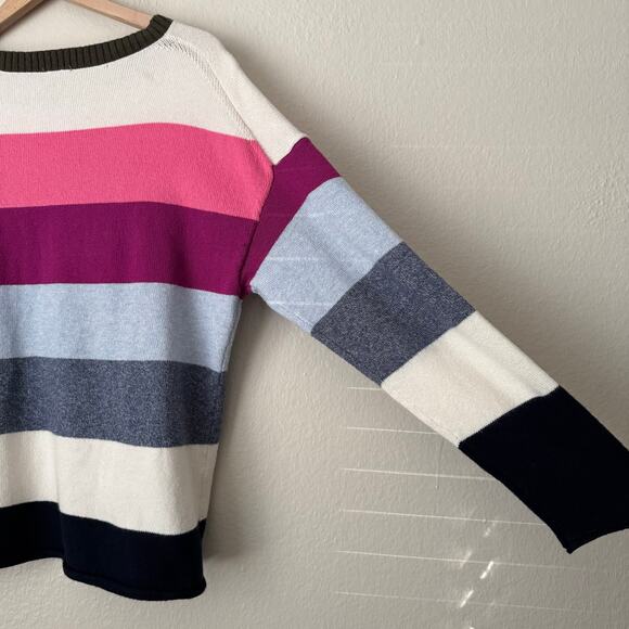 Talbots Womens Multicolor Striped Sweater Pullover Longsleeve Soft Top Size XL - Picture 8 of 11